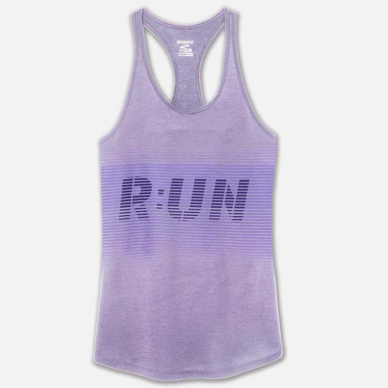 Brooks Distance Graphic - Womens Running Tank Top - Purple (29807DRTN)